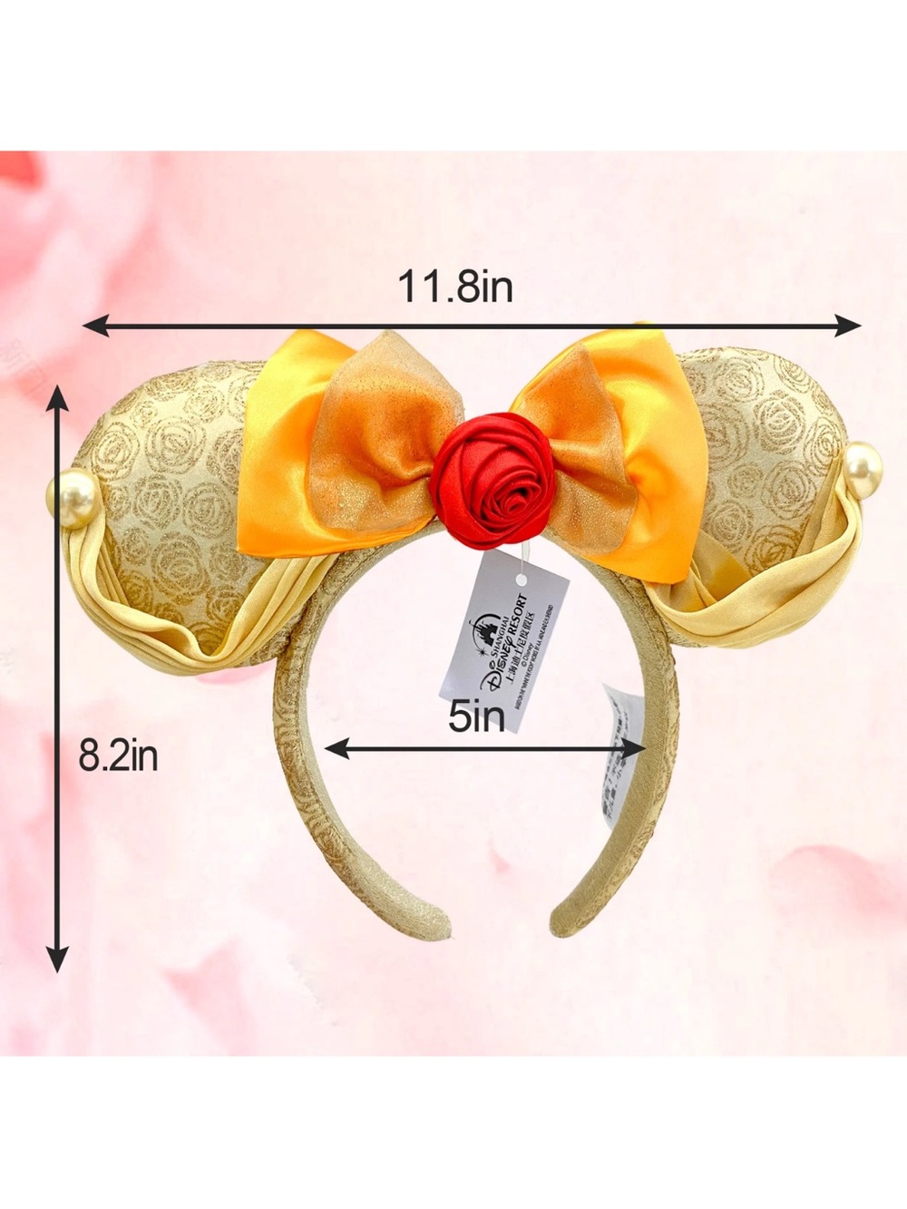 Disney Parks Belle Headband Beauty & the Beast Minnie Mickey Mouse Ear Bow NWT - Picture 3 of 4